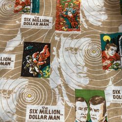 Authentic Rare Vintage  “6 Million Dollar Man” Fabric, 1 1/6 + yds