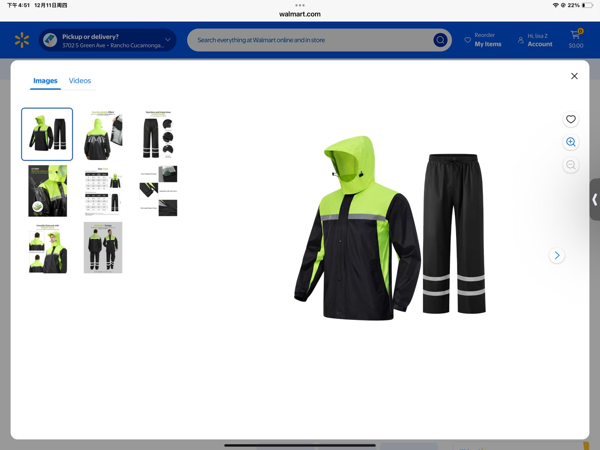 Mens Rain Suits with Air Vents Reflective Waterproof Rain Gear Breathable Jacket Pants for Work Golf Fishing Hiking ,《M Size》