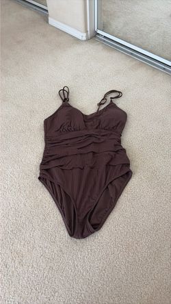 Brown Ruched One-Piece Swimsuit