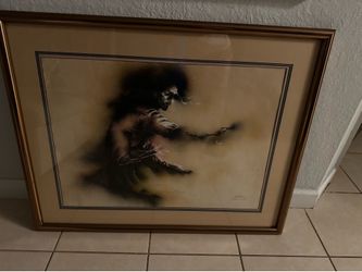 Framed Figurative Art Print with Gold Frame