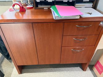 Cherry Wood Office Storage Cabinet with Drawers