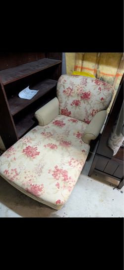Flowered chaise lounge chair