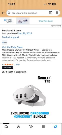 Meta Quest 3 512GB VR Headset Bundle