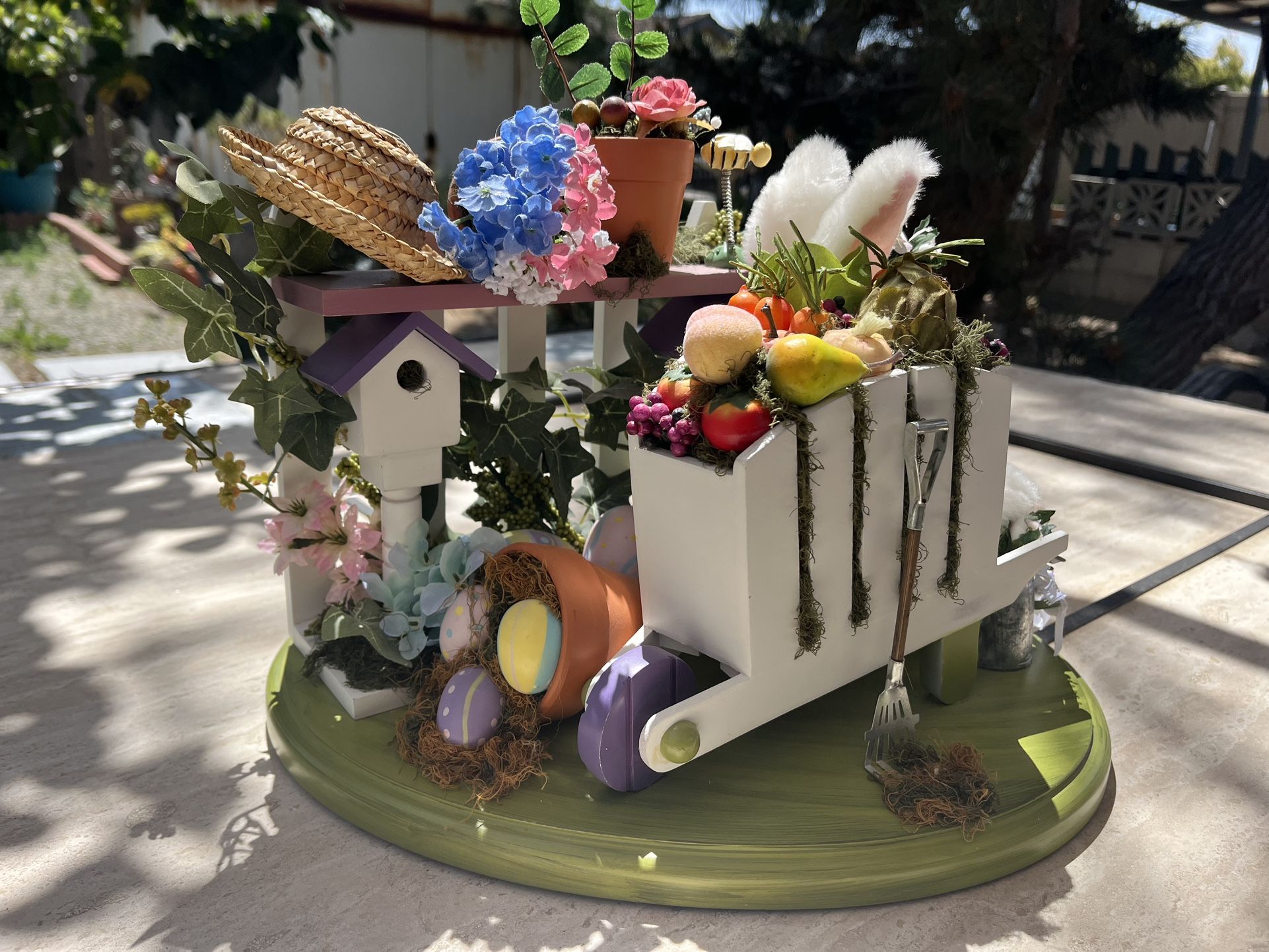 Cottage Treasures Garden Bunny Centerpiece