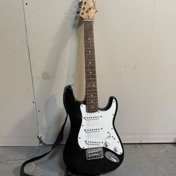 Fender Youth Squire Electric Guitar With Marshall Amplifier