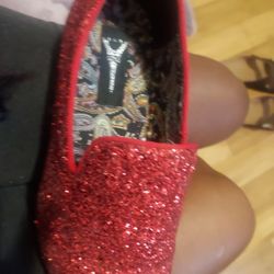 Men's Vintage Red Glitter Dress Loafers Slip On Shoes Classic Tuxedo Dress Shoes