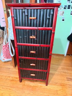 Vintage red and black drawer