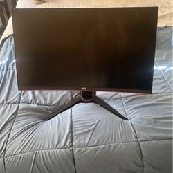AOC CQ27G1 Monitor 2560x1440 144hz with gsync (PARTS ONLY DISPLAY CRACKED)