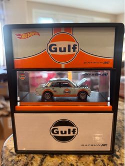 Hot Wheels Gulf Datsun 510 Powder Blue RLC Exclusive Diecast 1:64 with 3D printed display