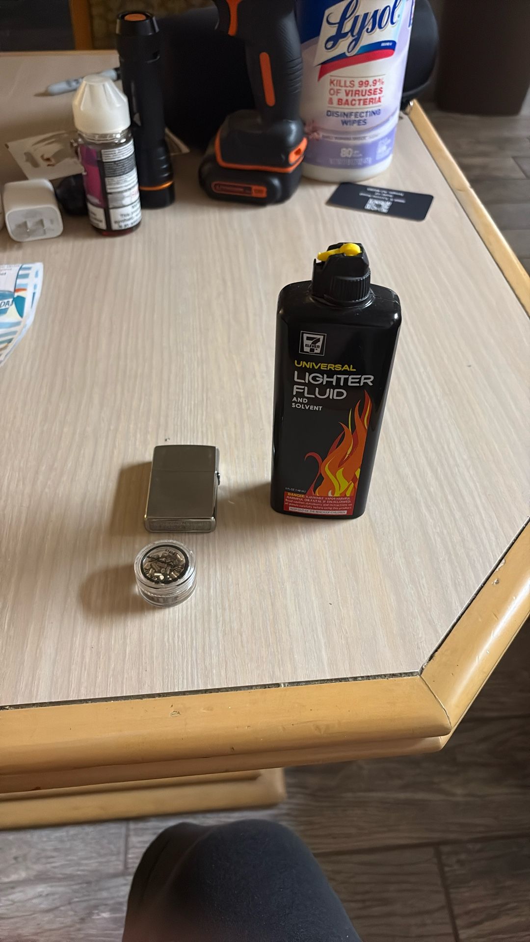 Zippo Lighter With Lighter Fluid And 100 Flints
