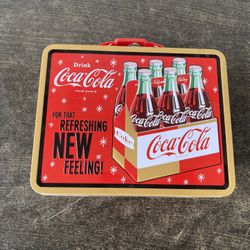 Coca-Cola Tin Lunch Box Carry All Retro For That Refreshing New Feeling