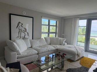 Nixon White Fabric Modular 4 Piece Sectional
