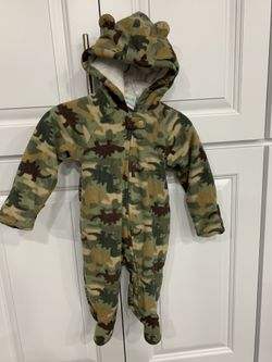 Baby Boy Healthtex Camo Fleece Snowsuit Size 3-6M