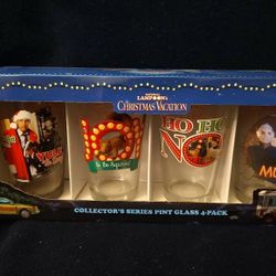 Christmas Vacation Movie Themed set of 4 pint glass cups