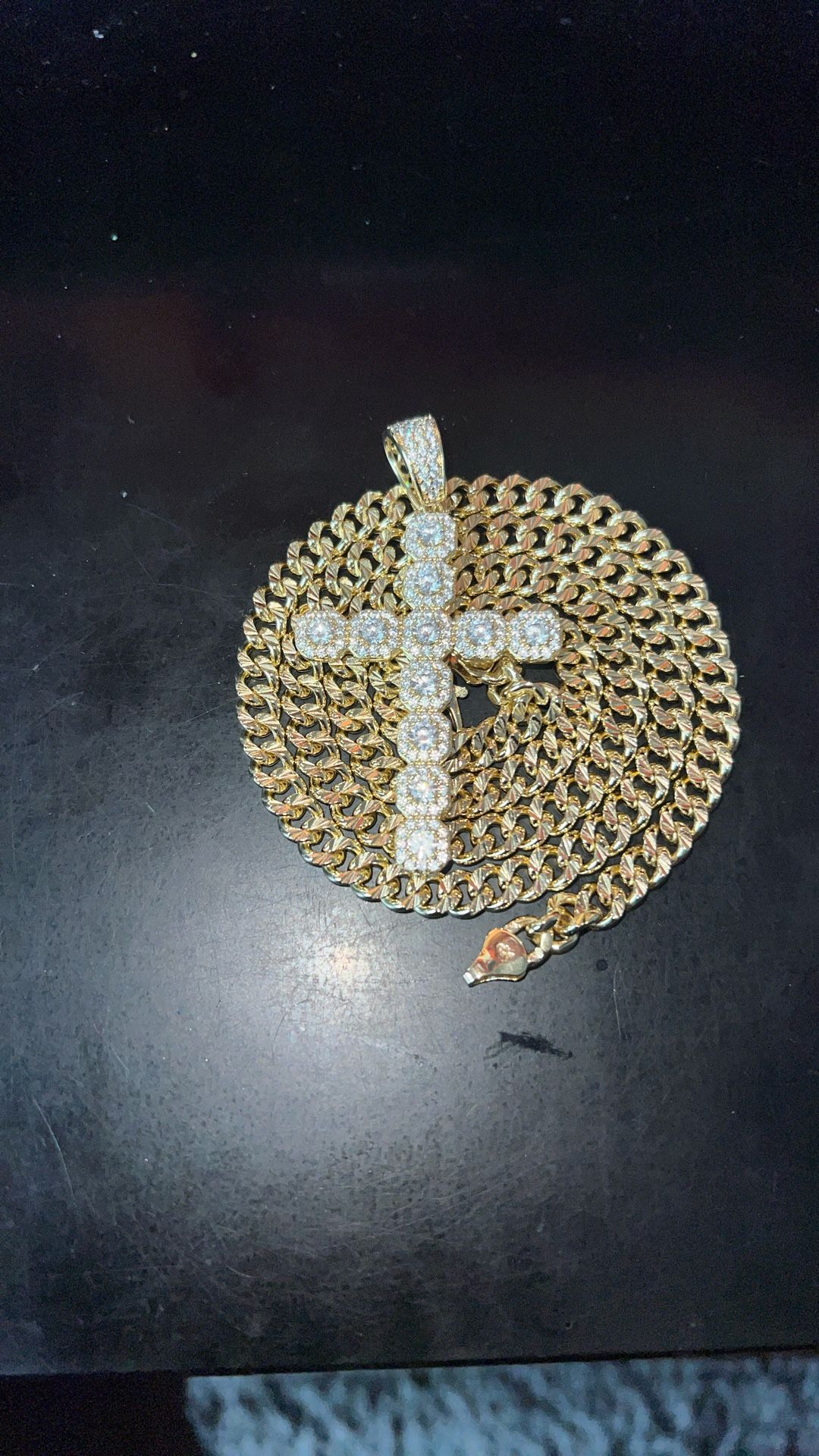 26in Gold Plated Chain , Gold Plated Cross Non Tarnish