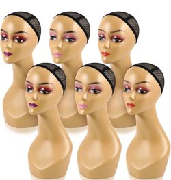 Female Mannequin Heads with Wig Caps – Set of 6