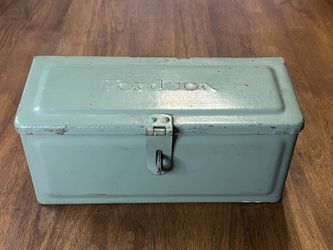 Antique Ford Fordson Green Steel Diesel Tractor Tool Utility Box Lid and Clasp