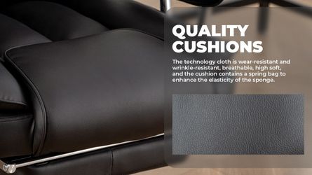 Office Chair, Big and Tall Executive Office Chair with Footrest, Leather Computer Chair, Ergonomic Reclining Chair High Back, Large Home Office Chair 