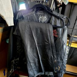 Leather motorcycle chaps