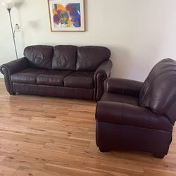Leather Sofa and Recliner 
