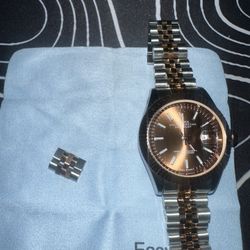 Luxury Two-Tone Watch – Rose Gold & Steel