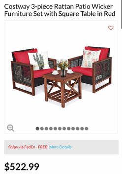 Red patio furniture