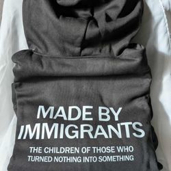 New- Men’s Size Zip-up Hoodie “Made By Immigrants”
