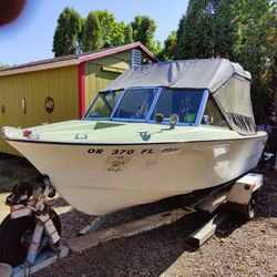 1972 16'3" Rebel Fishing Boat with Trailer 