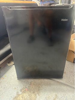 Black mini fridge