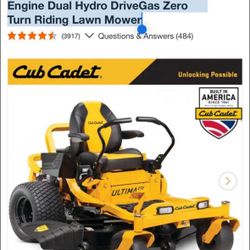 Cud Cadet Ultima ZT2 60 in. Fabricated Deck 24HP V-Twin Kawasaki FR Series Engine Dual Hydro DriveGas Zero Turn Riding Lawn Mower
