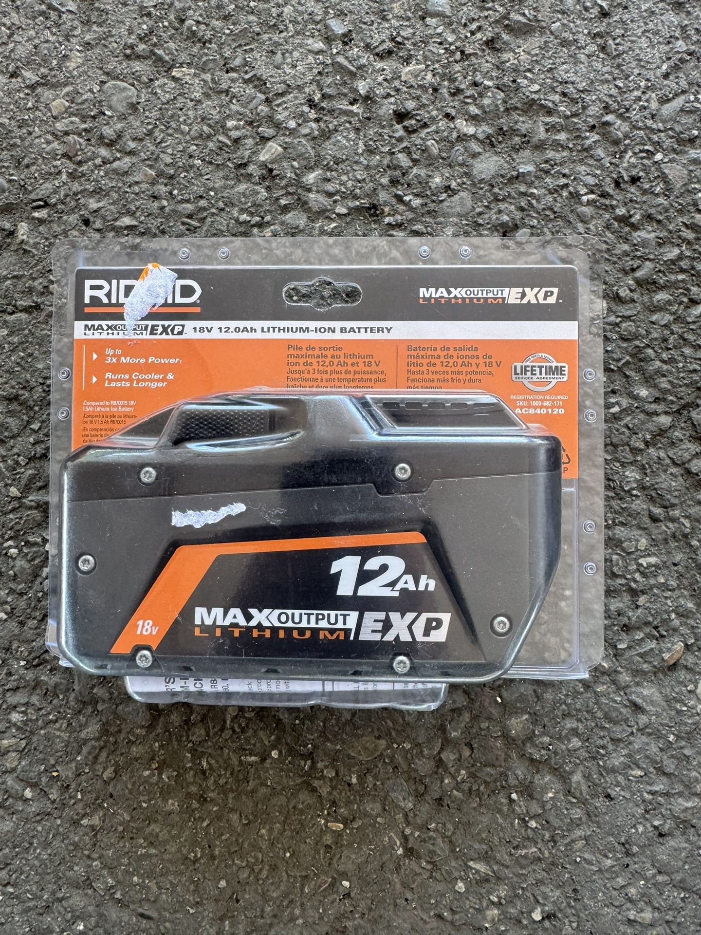 RIDGID 18V 12.0 Ah MAX Output EXP Lithium-Ion Battery