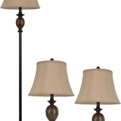 Decor Therapy “Mae” Bronze table and floor lamp set