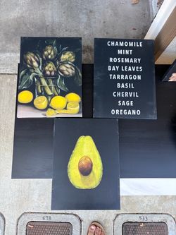 Set of 3 medium kitchen canvas art