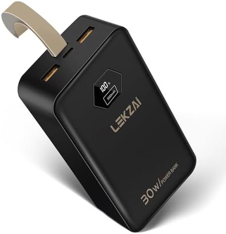 Lekzai PD 30W Portable Charger with USB C Output, 30000mAh Power Bank, Phone Battery Charger for iPhone, Android, iPad, Steam Deck etc.