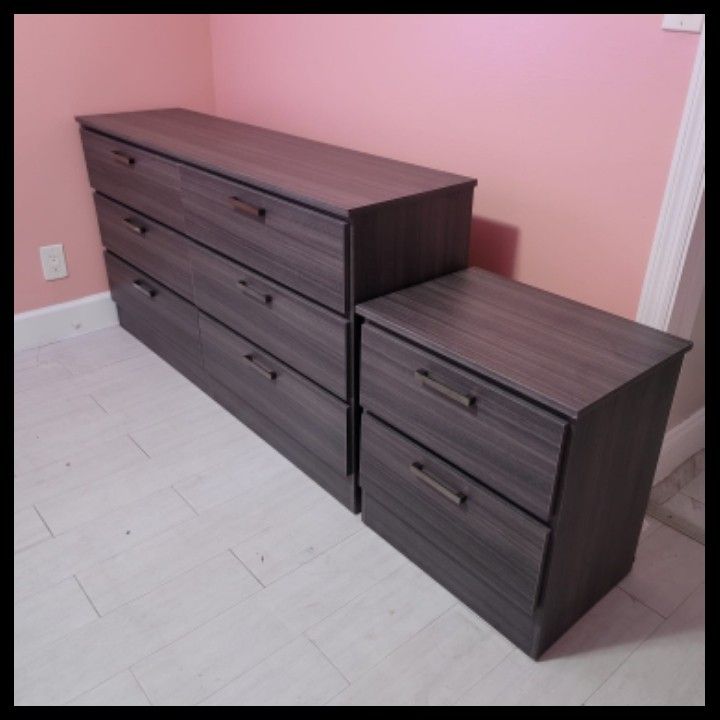 NEW 6 DRAWER DOUBLE DRESSER WITH A NIGHT STAND 😊 ASSEMBLED
