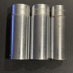 Lot Of 3 Snap on SVS series 12pt 1/2” Dr. deep sockets  301-15/16”, 281-7/8”, & 221-11/16”