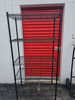 Heavy Duty 5 Tier Black Metal Wire Shelving Rack – Storage Organizer