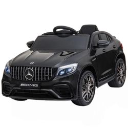 12V Toddler Ride On Car with Remote Control, Mercedes Benz AMG GLC63S Coupe, Electric Car with 2 Speed, MP3 Player, Light, Horn, Songs, Suspension, Bl