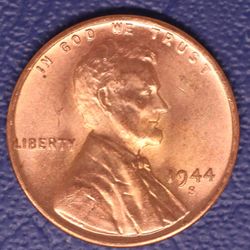1944 S Lincoln Cent Wheat Reverse BU