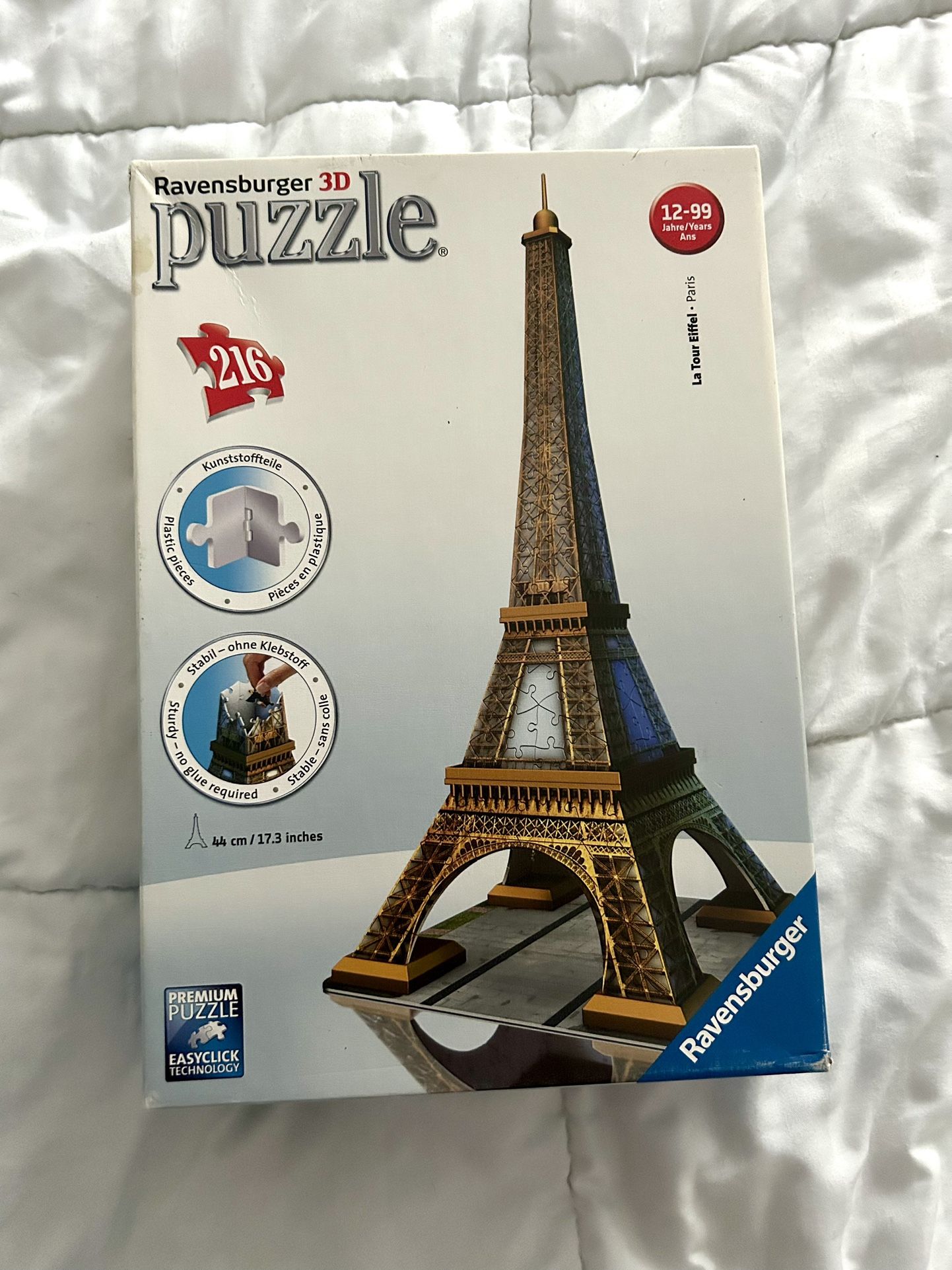 Ravensburger 3D Jigsaw Puzzle Eiffel Tower La Tour Eiffel 216 Pieces