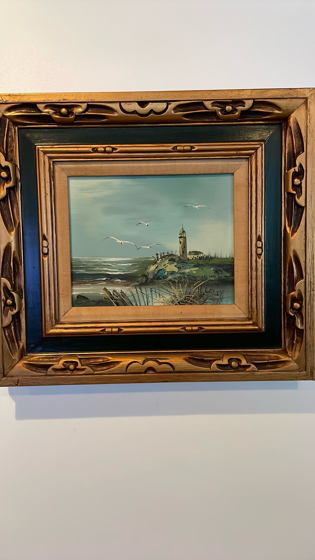 H Gailey Oil Painting On Canvas Antique/vintage