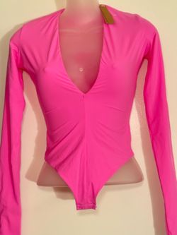 SKIMS Plunge Bodysuit Neon Orchid XS New With Tags