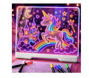 Brand: Geokay Geokay 16" Rechargeable LED Drawing Board with 9-Color Light Effects Birthday & Christmas Gift Idea for Girls/Boys/Kids/Teens, Doodle N