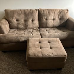 Used Brown Suede Sleeper Sofa 