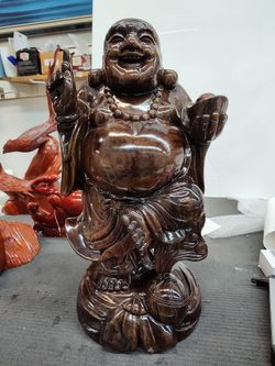 Buddha，Fortune Buddha, hand crafted, wooden