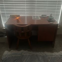 Solid Wooden Desk With Storage Drawers