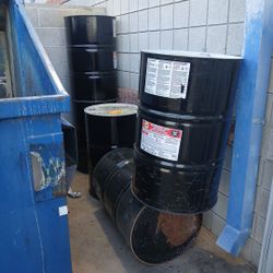 5 Empty 55 Gallon Drums