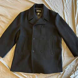 Men’s Banana Republic Black Wool Peacoat XXL