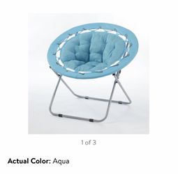 Aqua blue boho folding saucer chair