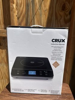 Crux Portable Induction Cooktop, Electric Hot Plate, Programmable Single Burner with Touchscreen LCD Display
